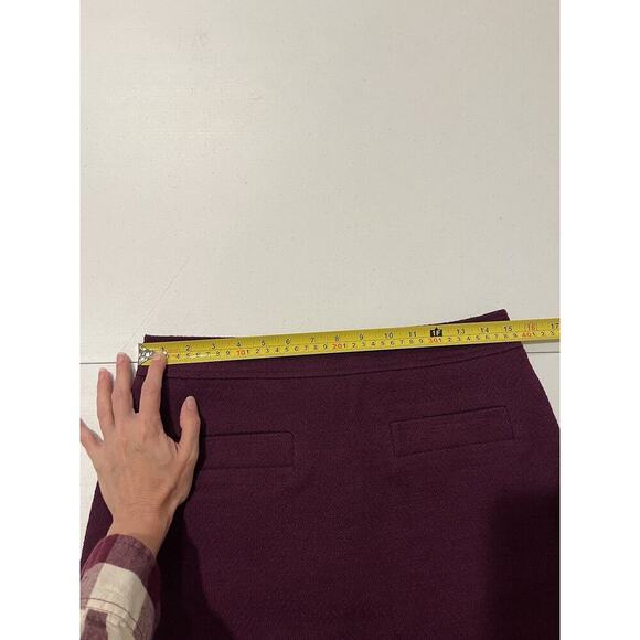 Loft Herringbone Tweed Shift Pocket Sz 4 Purple Mini Skirt Side Zip Lined - Picture 8 of 10